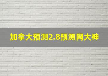 加拿大预测2.8预测网大神