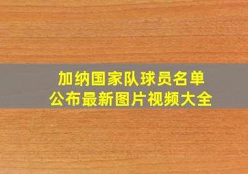 加纳国家队球员名单公布最新图片视频大全