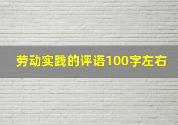 劳动实践的评语100字左右