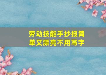 劳动技能手抄报简单又漂亮不用写字