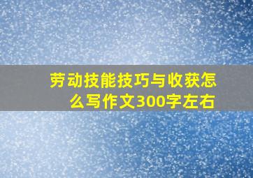 劳动技能技巧与收获怎么写作文300字左右