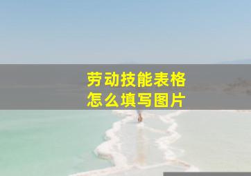 劳动技能表格怎么填写图片