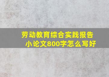 劳动教育综合实践报告小论文800字怎么写好