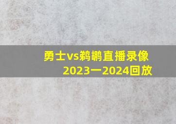 勇士vs鹈鹕直播录像2023一2024回放