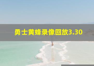 勇士黄蜂录像回放3.30