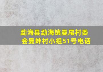 勐海县勐海镇曼尾村委会曼蚌村小组51号电话