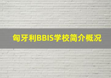 匈牙利BBIS学校简介概况