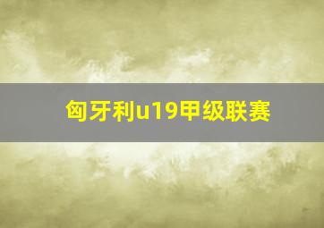 匈牙利u19甲级联赛