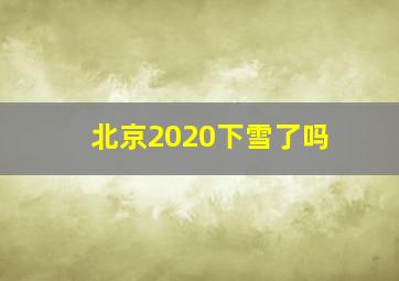 北京2020下雪了吗