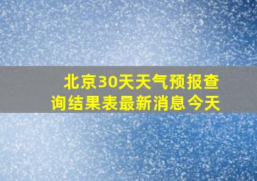 北京30天天气预报查询结果表最新消息今天