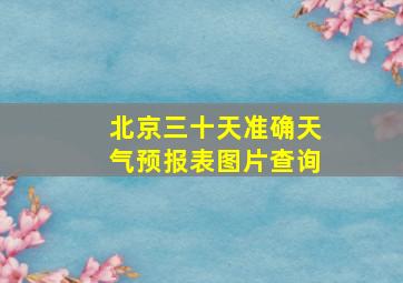 北京三十天准确天气预报表图片查询