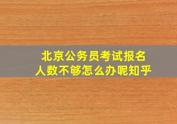 北京公务员考试报名人数不够怎么办呢知乎