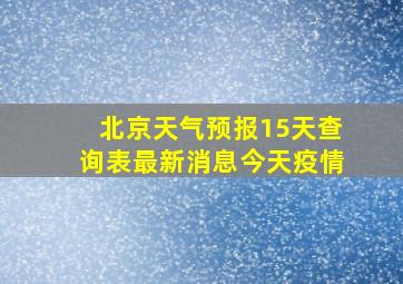 北京天气预报15天查询表最新消息今天疫情