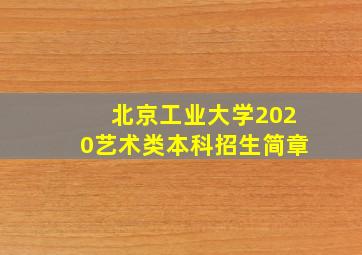 北京工业大学2020艺术类本科招生简章