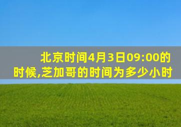 北京时间4月3日09:00的时候,芝加哥的时间为多少小时