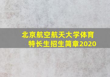 北京航空航天大学体育特长生招生简章2020