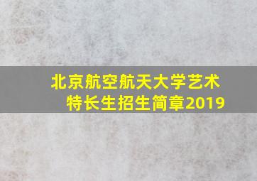 北京航空航天大学艺术特长生招生简章2019