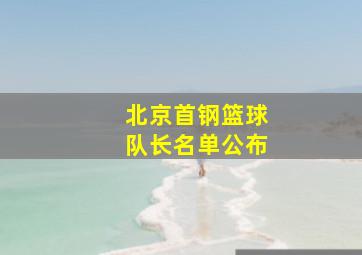 北京首钢篮球队长名单公布