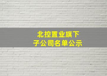 北控置业旗下子公司名单公示