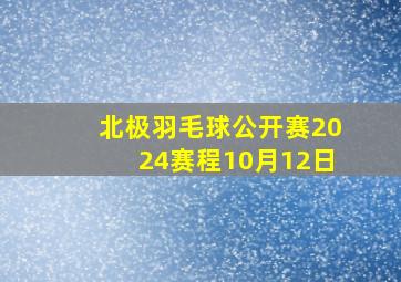 北极羽毛球公开赛2024赛程10月12日