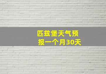 匹兹堡天气预报一个月30天