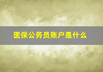 医保公务员账户是什么