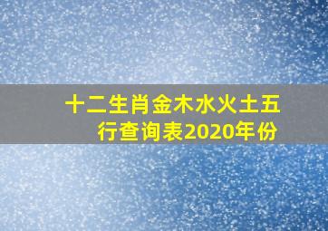 十二生肖金木水火土五行查询表2020年份