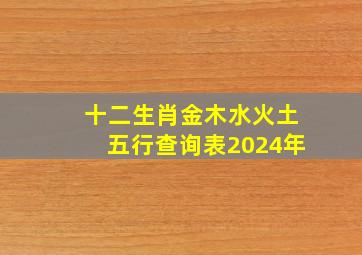 十二生肖金木水火土五行查询表2024年