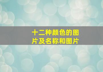 十二种颜色的图片及名称和图片