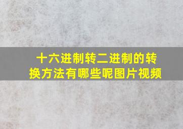 十六进制转二进制的转换方法有哪些呢图片视频