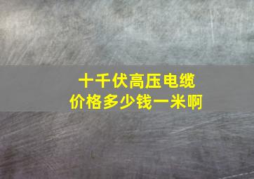 十千伏高压电缆价格多少钱一米啊