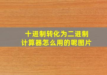 十进制转化为二进制计算器怎么用的呢图片