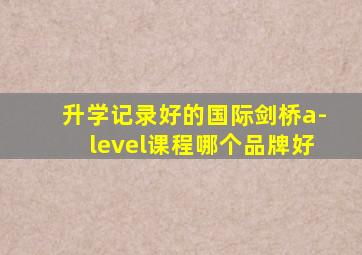 升学记录好的国际剑桥a-level课程哪个品牌好