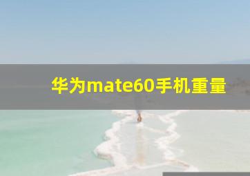 华为mate60手机重量