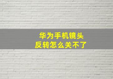 华为手机镜头反转怎么关不了