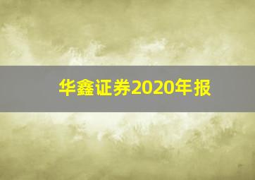 华鑫证券2020年报