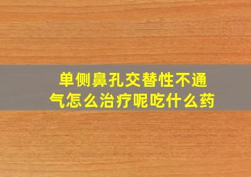 单侧鼻孔交替性不通气怎么治疗呢吃什么药