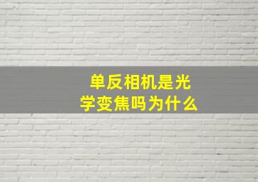 单反相机是光学变焦吗为什么