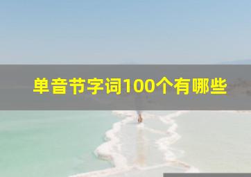 单音节字词100个有哪些