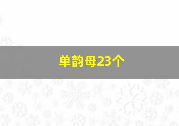 单韵母23个