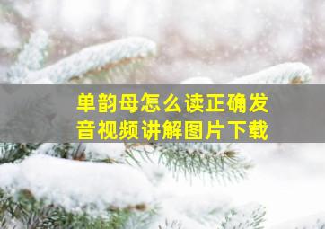 单韵母怎么读正确发音视频讲解图片下载