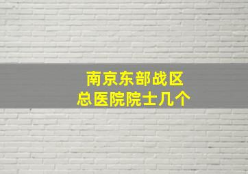 南京东部战区总医院院士几个