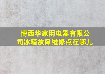 博西华家用电器有限公司冰箱故障维修点在哪儿