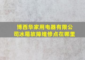 博西华家用电器有限公司冰箱故障维修点在哪里