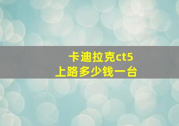 卡迪拉克ct5上路多少钱一台