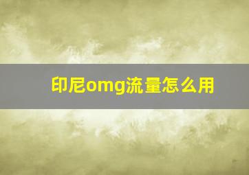 印尼omg流量怎么用