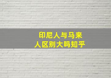 印尼人与马来人区别大吗知乎