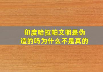 印度哈拉帕文明是伪造的吗为什么不是真的