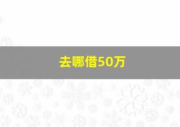 去哪借50万