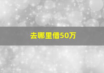 去哪里借50万